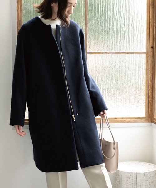 OPAQUE.CLIP（オペークドットクリップ） ノーカラーコート 38 ネイビー