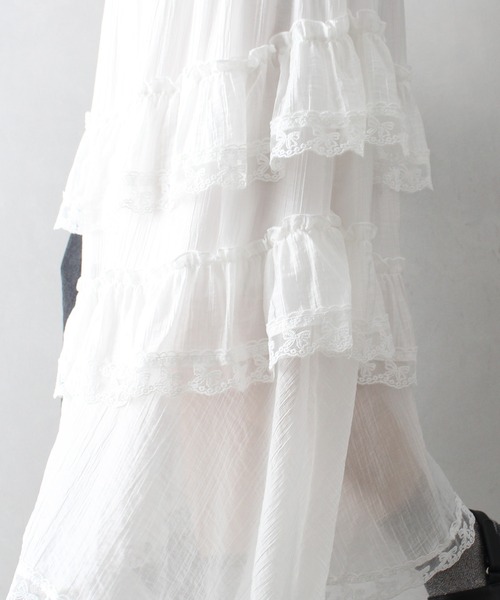 SpRay スカート シワ加工フリルロングスカート : ZOZOTOWN Yahoo