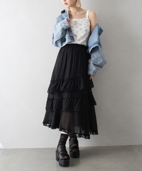 KRYCLOTHING ブラックフリルスカート KRYclothing on X: 