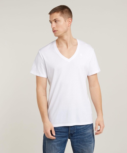 送料込★G-Star★Base 半袖VネックTシャツ G-STAR RAW tシャツ BASE V-NECK T-SHIRT 2-PACK/ベーシック