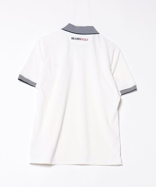 BEAMS GOLF」 半袖ポロシャツ LARGE ホワイト メンズ
