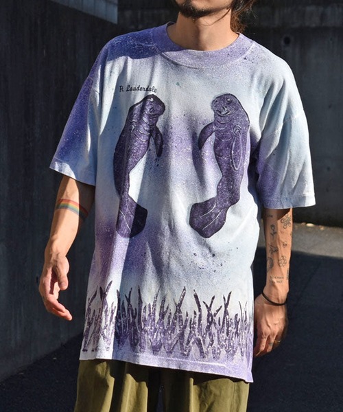 VINTAGE tシャツ 「USED」90's DEEP SEA “manatee” アニマル Tシャツ