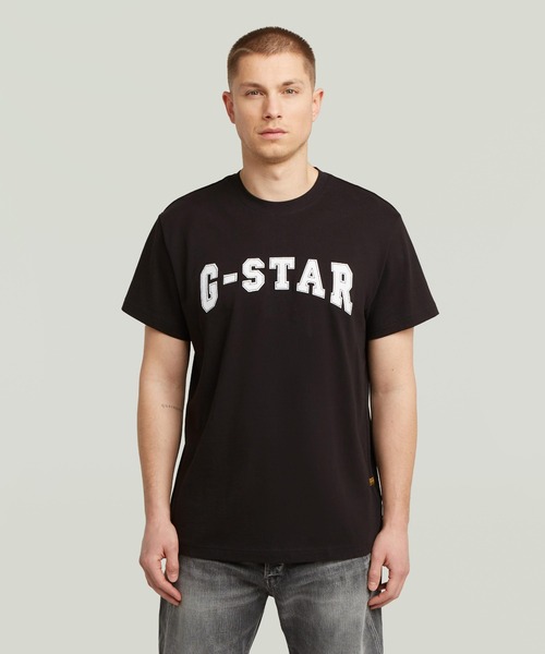 G-STAR RAW tシャツ Felt Logo T-Shirt/フェルトブランドロゴTシャツ 