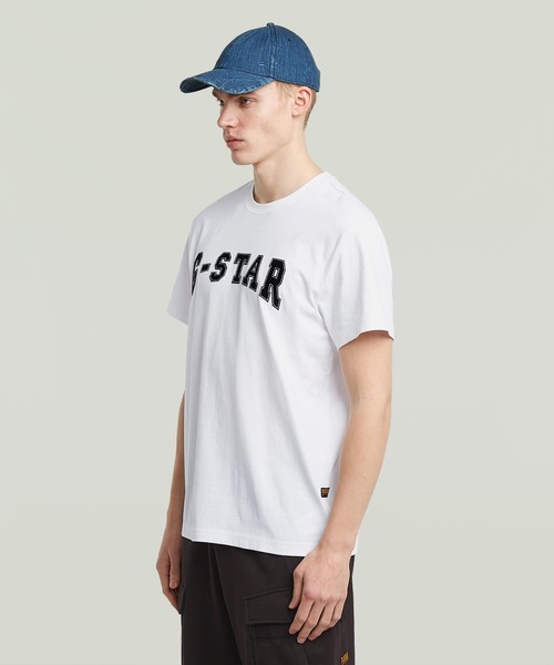 G-STAR RAW tシャツ Felt Logo T-Shirt/フェルトブランドロゴTシャツ 