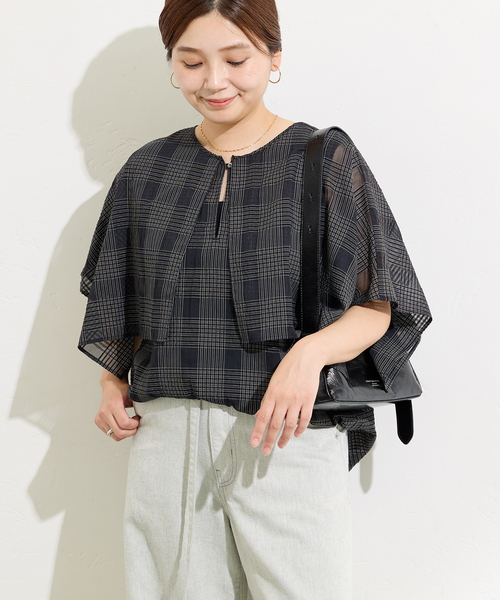 JOURNAL STANDARD ブラウス シャツ ケープフォルムチェック