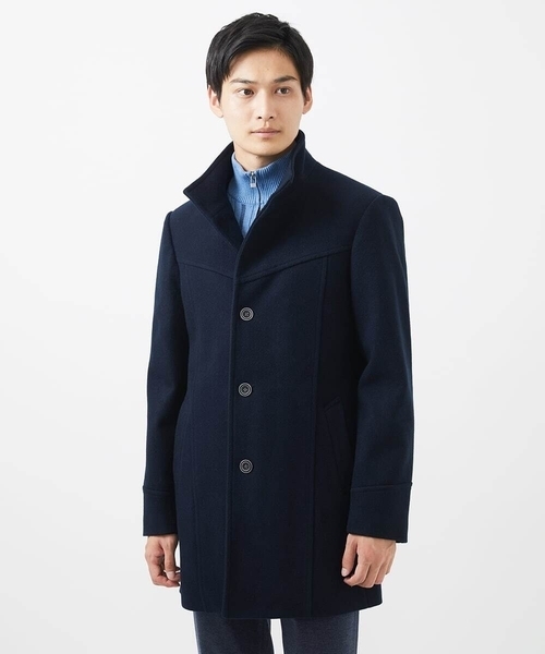 「MK MICHEL KLEIN HOMME 」 ステンカラーコート X-LARGE ネイビー メンズ_画像4