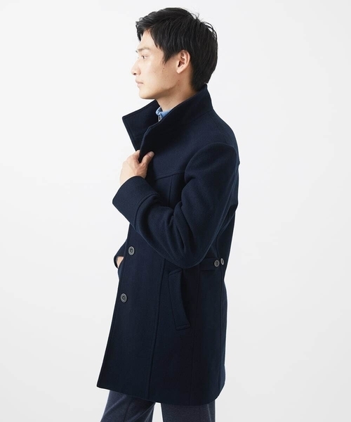 「MK MICHEL KLEIN HOMME 」 ステンカラーコート X-LARGE ネイビー メンズ_画像5