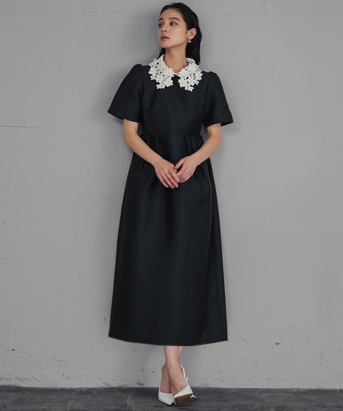 GIRL DRESS FOR NOW パーティードレス ドレス レースカラーコクーン
