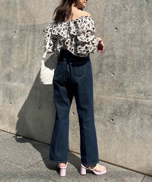 [one after another NICE CLAUP] обработка Denim брюки MEDIUM оттенок голубого прочее женский 