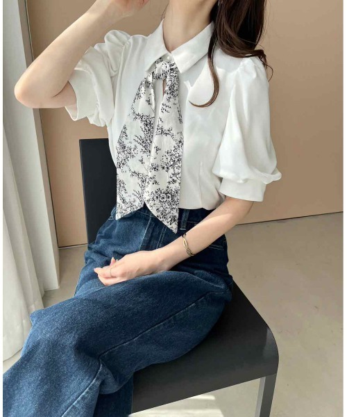 [one after another NICE CLAUP] обработка Denim брюки MEDIUM оттенок голубого прочее женский 