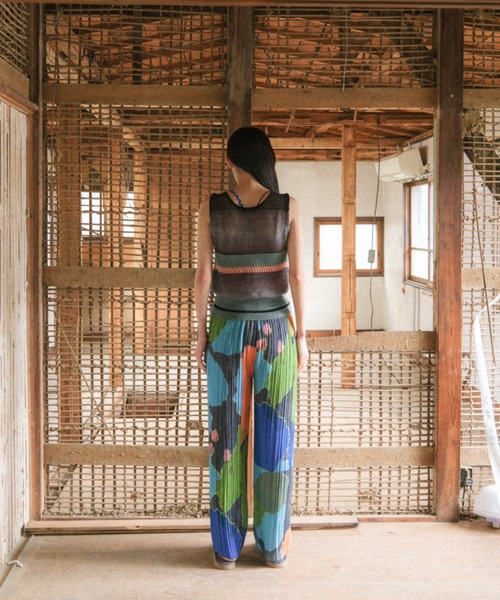 ベスト ジレ 2 way see-through knit vest レディース PAMM ベスト ジレ 2 way see-through knit vest レディース