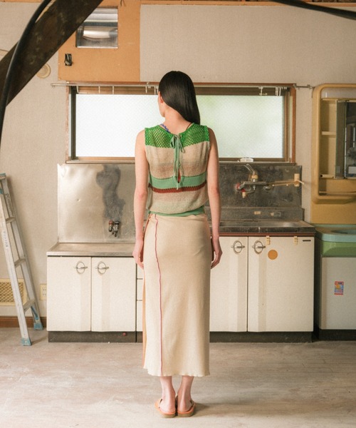 ベスト ジレ 2 way see-through knit vest レディース PAMM ベスト ジレ 2 way see-through knit vest レディース