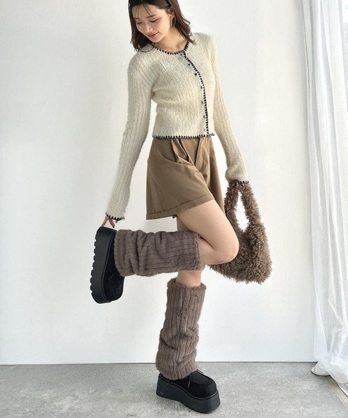 クラシカルエルフ（Classical Elf）/【mily bilet】ファー着脱可能♪２WAYヌバック調素材ボリュームソールファームートンブーツ mily bilet ブーツ 「mily bilet」ファー着脱可能♪2WAYヌバック調