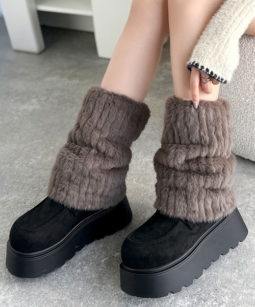 mily bilet ブーツ 「mily bilet」ファー着脱可能♪2WAYヌバック調