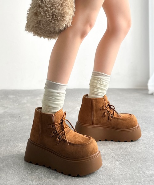 mily bilet ブーツ 「mily bilet」ファー着脱可能♪2WAYヌバック調