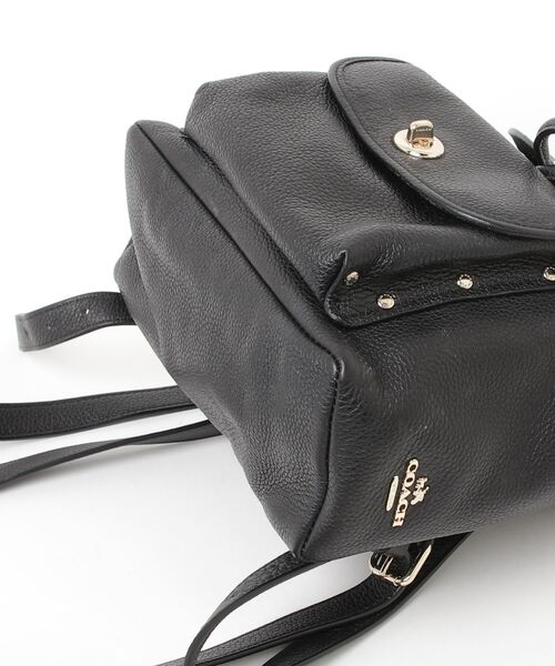 Coach 合成皮革 バックパック ブラック/グレー 中古・古着通販】COACH (コーチ) レーサー バックパック