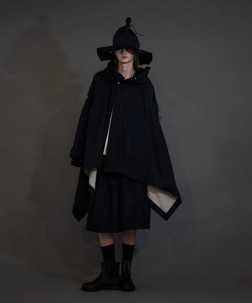 ポンチョ 「my beautiful landlet」 POLYESTER YARN DYED GABARDINE PONCHO メンズ レディースの画像