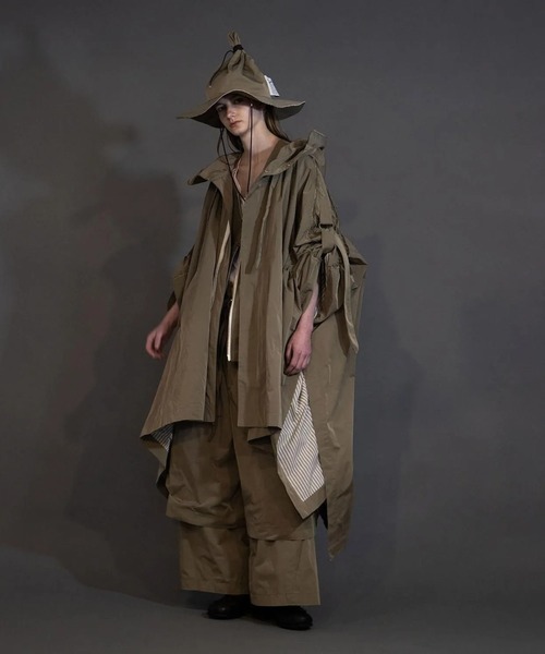 ポンチョ 「my beautiful landlet」 POLYESTER YARN DYED GABARDINE PONCHO メンズ レディースの画像