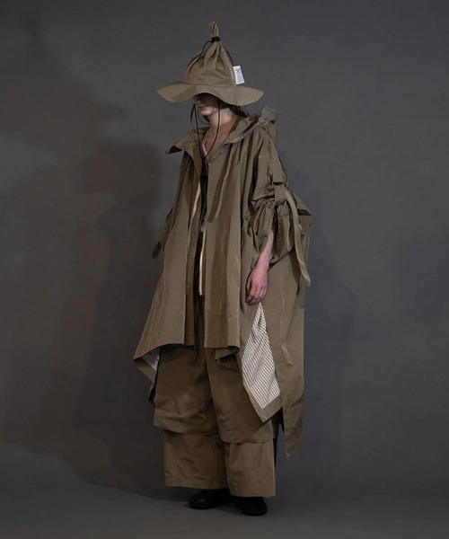 ポンチョ 「my beautiful landlet」 POLYESTER YARN DYED GABARDINE PONCHO メンズ レディースの画像
