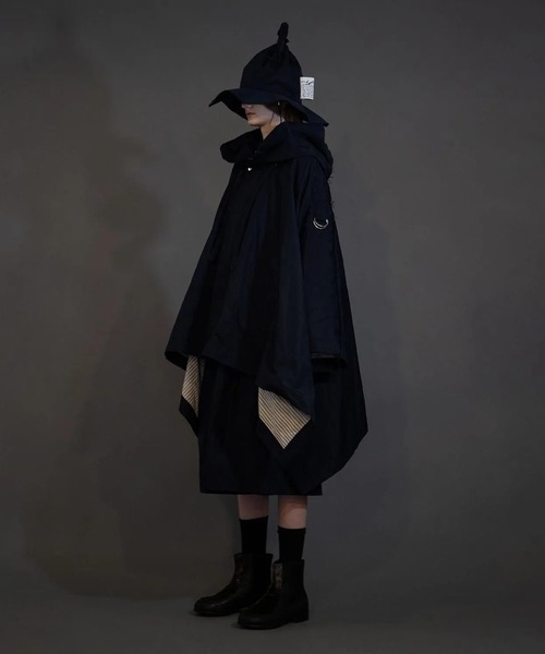 ポンチョ 「my beautiful landlet」 POLYESTER YARN DYED GABARDINE PONCHO メンズ レディースの画像