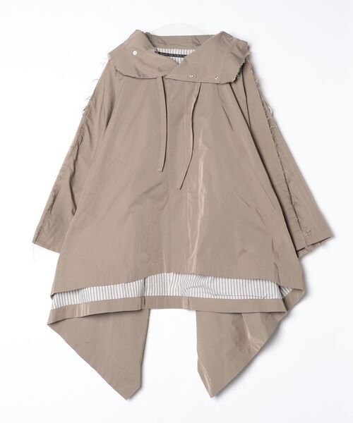 ポンチョ 「my beautiful landlet」 POLYESTER YARN DYED GABARDINE PONCHO メンズ レディースの画像