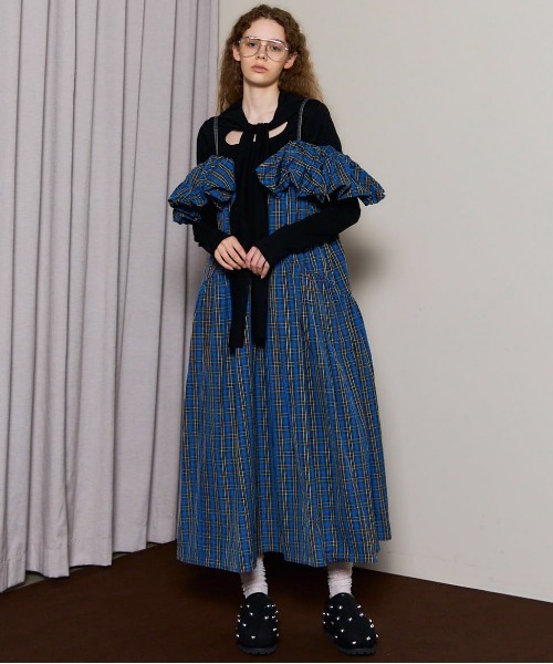 MAISON SPECIAL（メゾンスペシャル） ワンピース Plaid Taffeta