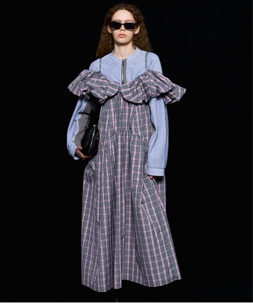 MAISON SPECIAL ワンピース MAISON SPECIAL（メゾンスペシャル） ワンピース 半袖 Plaid Taffeta