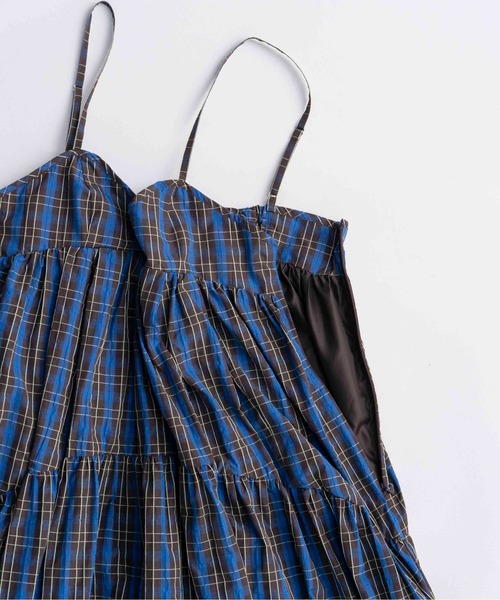 MAISON SPECIAL（メゾンスペシャル） ワンピース 半袖 Plaid Taffeta