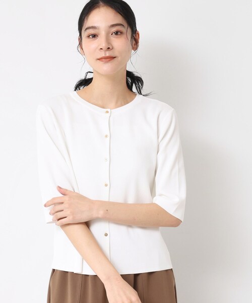 【Maison de dolce.】接触冷感 UVカット マリンニット Dessin ニット セーター 「接触冷感/UVカット」2WAY五分袖