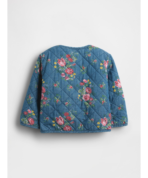 GAP（ギャップ） ノーカラージャケット アウター デニム フローラル