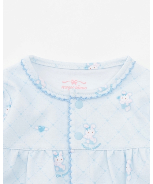 mezzo piano 出産祝い 「BOX付」エンジェルウサギ柄2wayオール＆スタイ