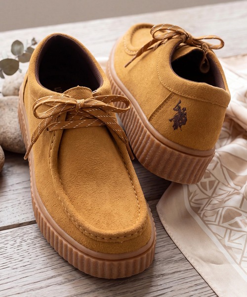 ラルフローレン　スエード　モカシン　ピンク　24センチ U.S. POLO ASSN.（ユーエスポロアッスン） デッキシューズ モカシン
