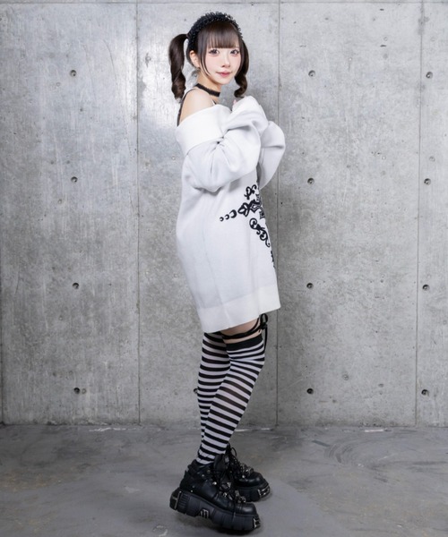 Amilige（アミリージュ） ニット セーター Crossオフショルジャガード