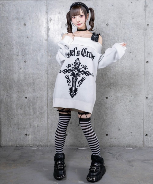 Amilige（アミリージュ） ニット セーター Crossオフショルジャガード