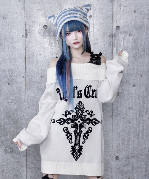 Amilige（アミリージュ） ニット セーター Crossオフショルジャガード