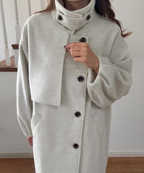 LAUIR（ラウアー） ステンカラーコート コート バルーン袖スタンド