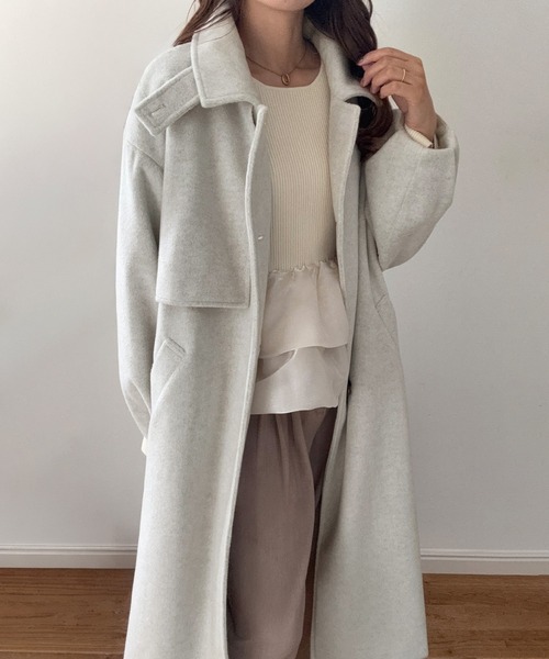 LAUIR（ラウアー） ステンカラーコート コート バルーン袖スタンド