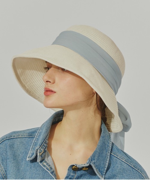 「Chapeau d' O」 ストローハット M/57.5cm ライトベージュ レディース_画像2