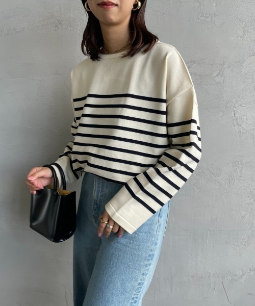 新品未使用★オーシバル ボーダーウールニット　セーター ORCIVAL/オーシバル] クルーネック ボーダーニットプルオーバー