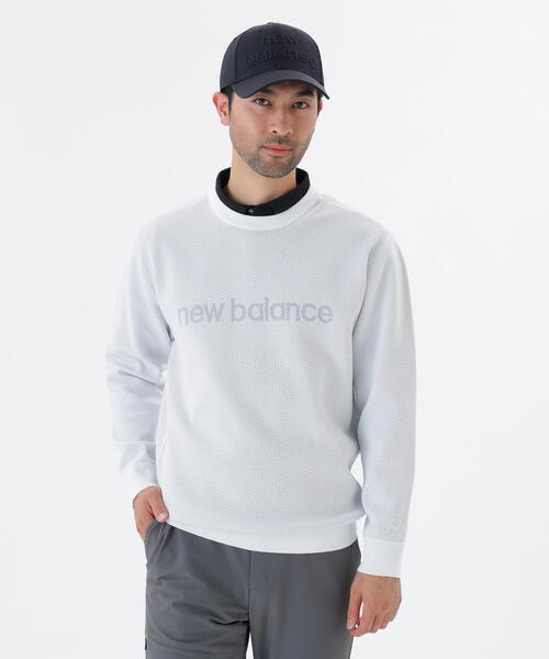 ニューバランス ゴルフ クルーネック ニット ロゴ プルオーバー New Balance Golf セーター ニット 「new balance golf」メッシュ
