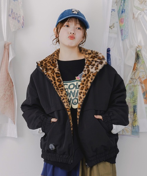 ScoLar（スカラー） ブルゾン アウター 153647：キノコ×レオパード柄