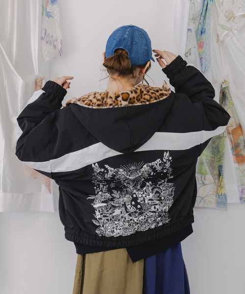 ScoLar（スカラー） ブルゾン アウター 153647：キノコ×レオパード柄