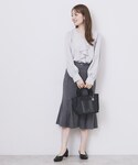 ブラウス シャツ Vネックフリルブラウス「洗濯...の詳細画像2