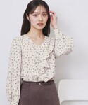 ブラウス シャツ Vネックフリルブラウス「洗濯...の詳細画像5