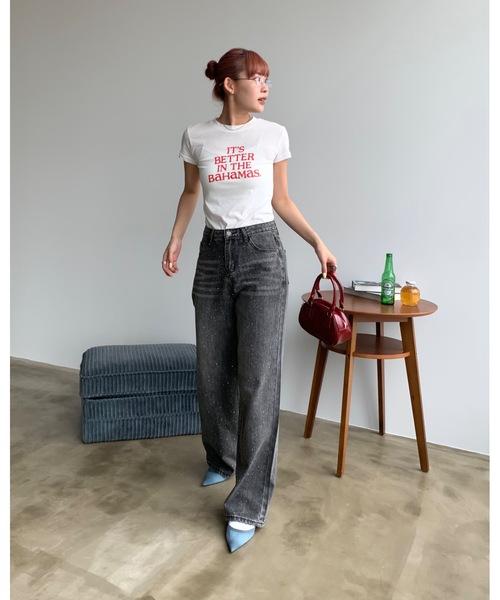 「SHAGGIE」 半袖Tシャツ FREE イエロー レディース_画像9