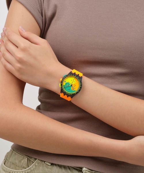 Swatch（スウォッチ） 腕時計 SWATCH NEON SIGNAL FLAG レディース