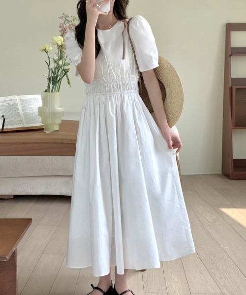 「ABITOKYO」 半袖ワンピース L ホワイト レディース_画像4