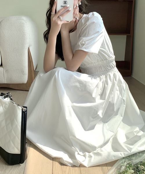 「ABITOKYO」 半袖ワンピース L ホワイト レディース_画像7