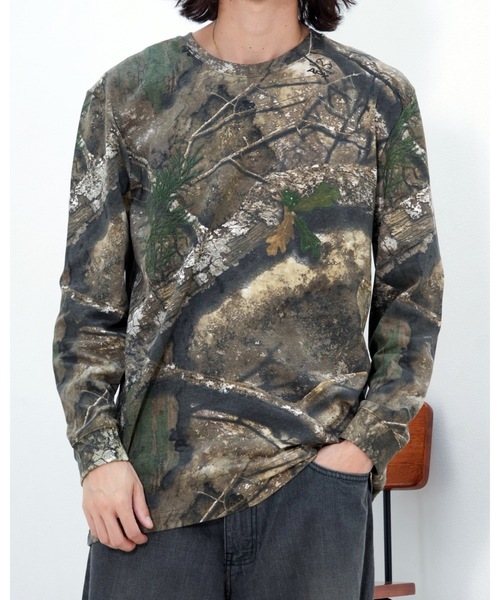 LEONID 花柄 長袖Tシャツ モスグリーングレー tシャツ メンズ レディース : ZOZOTOWN Yahoo!店 - 通販 - Yahoo