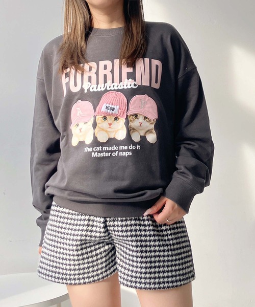 AS KNOW AS（アズノゥアズ） トレーナー スウェット並んで帽子アニマル